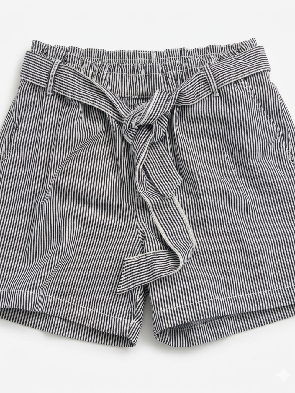 Lane Bryant High-Rise Striped Bermuda Shorts with Tie Waist - Size 16